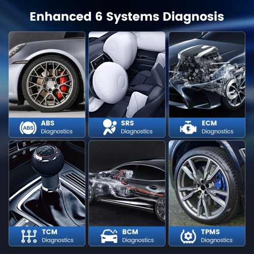MUCAR CS6 Diagnostic Scanner Supports 6 System Diagnoses, 7 Reset Services, Full OBD2 Functions