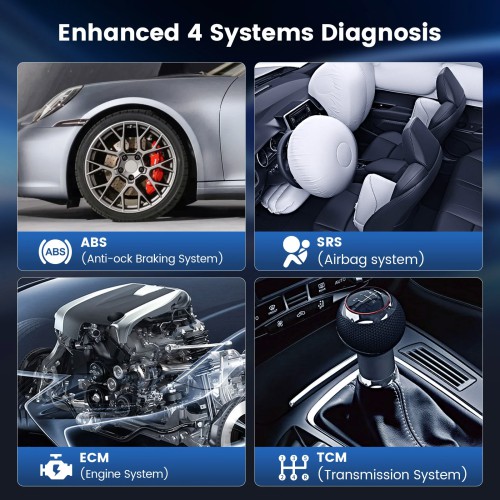 MUCAR CS4 Diagnostic Scanner Supports 4 System Diagnoses, 5 Reset Services, Full OBD2 Functions. 19 Languages