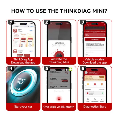 THINKCAR THINKDIAG MINI OBD2 Scanner Full System Diagnostics Supports Full OBD2 Diagnostic Functions AutoVIN 15+ Languages Lifetime Free Upgrade
