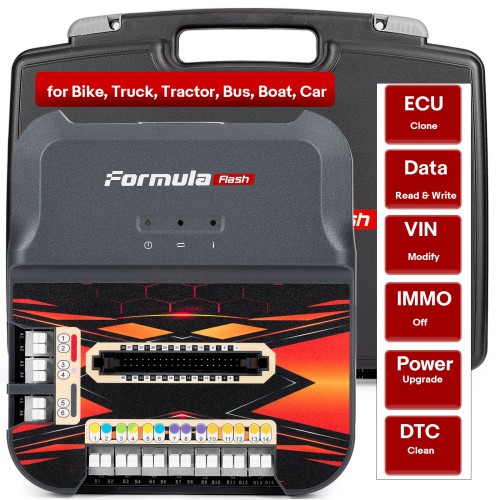 Formula FLash ECU Clone Tool, Data Read & Write, VIN Modify, IMMO Off, Power Upgrade, DTC Clean for Bike, Truck, Tractor, Bus, Boat, Car