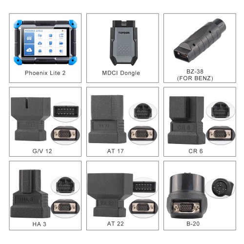 TOPDON Phoenix Lite 2 Diagnostic Tool Supports 35 Maintenance Services Cover 200+ Vehicle Makes with 2 Years Free Update