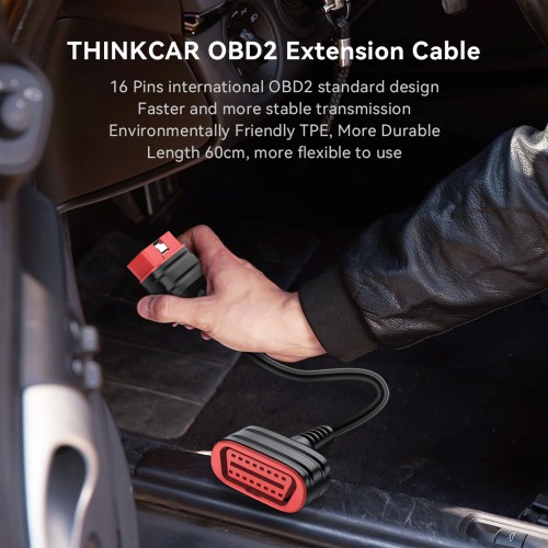 THINKCAR THINKDIAG Extension Cable Length 60cm, High-quality Copper Core Wire, Use Eco-friendly Materials, Supports Connecting to All OBD2 Devices