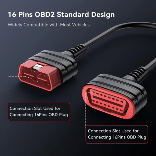 THINKCAR THINKDIAG Extension Cable Length 60cm, High-quality Copper Core Wire, Use Eco-friendly Materials, Supports Connecting to All OBD2 Devices