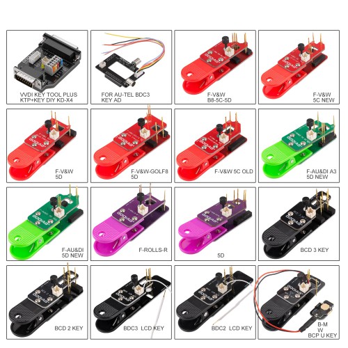 GODIAG BCP U KEY BDC2 BDC3 14-in-1 Adapter Kit for 5C/ 5D Encrypted Key Programming & Matching Supports KEY TOOL PLUS/IM608/KD-MAX/KD X4//KYDZ