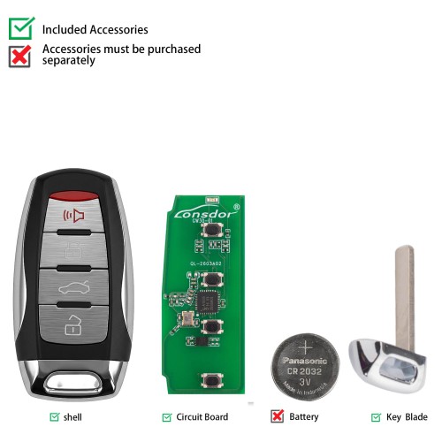 LONSDOR GW30-01 Remote Key 4 Buttons for Great Wall