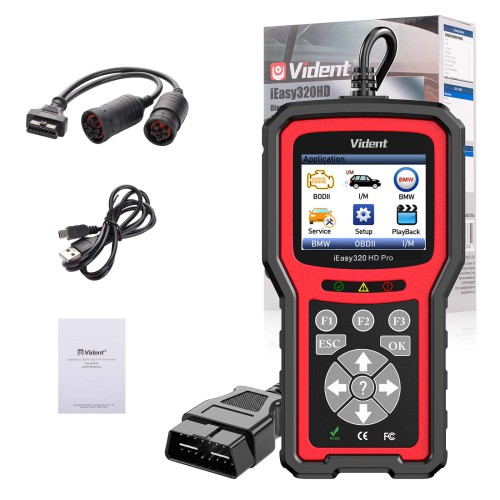 Vident iEasy320HD Pro Diesel Truck Diagnostic Tool OBD2 Scanner Automotive Code Reader Trucks Cars OBD2 Diagnostic Tool