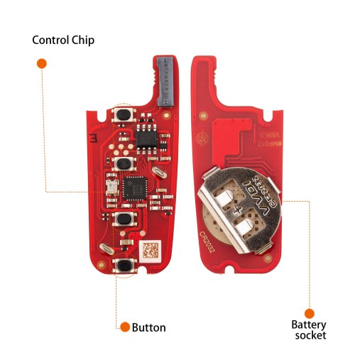[5Pcs/Lot] XHORSE XEFO21EN FOR.D Style Second Generation Super Remote Flip 4 Buttons