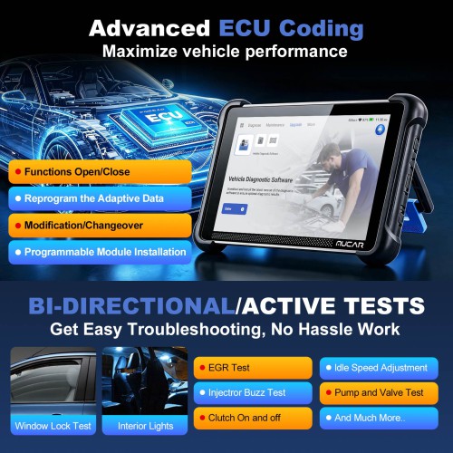 MUCAR 892BT Supports BT Wireless 35+ Reset Services AI Intelligent Diagnostic Free Update