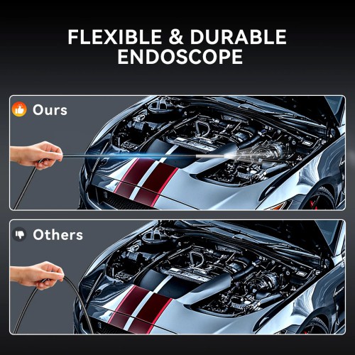 THINKCAR USB Endoscope TES102 with 5.5mm IP67 Tip & 6-Adjustable LED Lights 1280*720 Definition, Works with THINKSCAN 689BT/MUCAR 892BT/MUCAR VO8