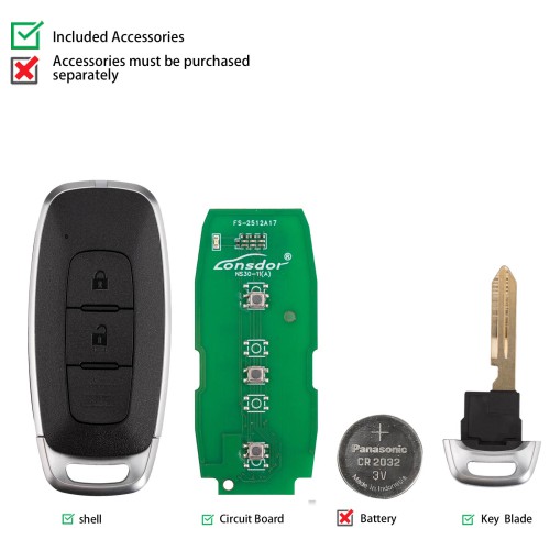 Lonsdor NS30-18 NS30 for Nissan/Infiniti Smart Key 3 Buttons Supports ID46 ID47 ID4A