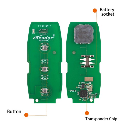Lonsdor NS30-18 NS30 for Nissan/Infiniti Smart Key 3 Buttons Supports ID46 ID47 ID4A