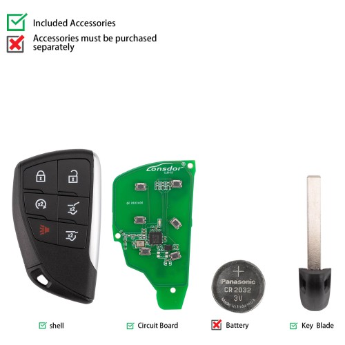 LONSDOR CL30-2A Remote Key 6 Buttons for Chevrolet Supports ID46 ID49 ID4A 315MHz 433.92MHZ