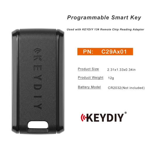 [5Pcs/Lot] KEYDIY C29Ax01 Programmable Smart Key Used with KEYDIY 13# Remote Chip Reading Adapter