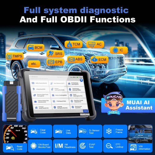 MUCAR 892BT PRO Bluetooth Diagnostic Scanner with AI Function Supports Topology Mapping 35 Reset ECU Coding CANFD & DOIP & J2534 Free Update