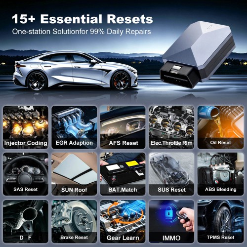 MUCAR BT200 MAX Full OBD2 AI-Powered Diagnostics Scanner Bi-directional Control Support 15+ Reset Services CAN-FD & FCA Lifetime Free Update