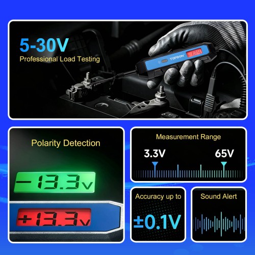 TOPDON CT100 Automotive Circuit Tester Supports 5-30V Professional Load Testing Supported Trucks/ Sedans/ SUVs/ Motorcycles/ RVs