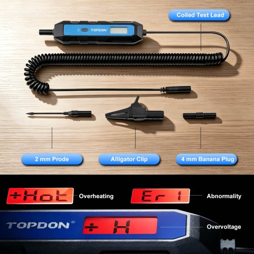 TOPDON CT100 Automotive Circuit Tester Supports 5-30V Professional Load Testing Supported Trucks/ Sedans/ SUVs/ Motorcycles/ RVs