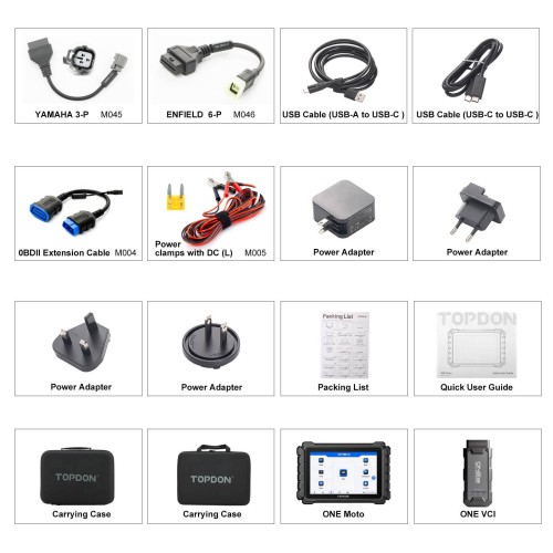 TOPDON ONE Moto Diagnostic Scanner for Motorcycles, ATVs and Marine Vehicles Support 45 Languages 2 Years Free Update