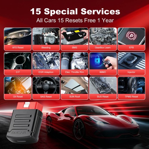 MUCAR BT200PRO BT200 Pro OBD2 Scanner Full OBD2 Functions Supports 15 Reset Services IOS/Android Bluetooth 12 Languages
