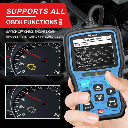 VIDENT iEasy310 Pro Enhanced OBD2 Automotive Scanner Professional OBDII Code Reader Engine Fault Scan Tool Car Diagnostic Tool