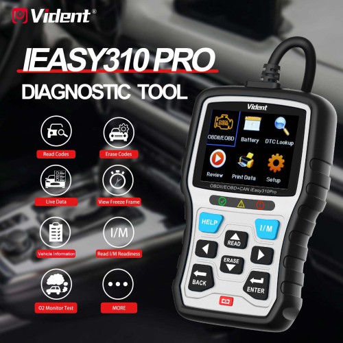 VIDENT iEasy310 Pro(Silver) Enhanced OBD2 Automotive Scanner Professional OBDII Code Reader Engine Fault Scan Tool Car Diagnostic Tool