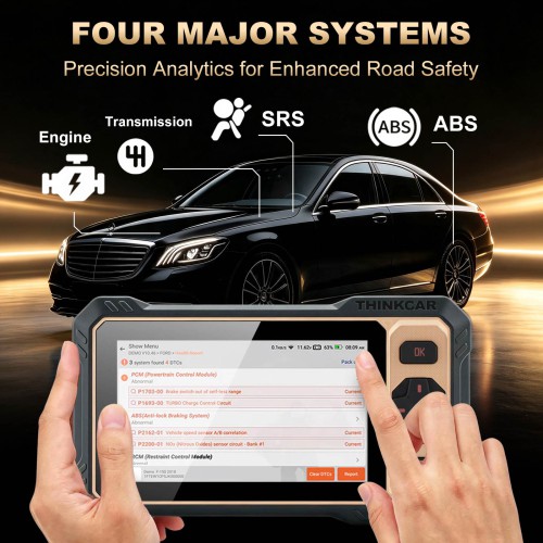 THINKCAR THINKSCAN 662 Diagnostic Scanner Supports CAN FD & Auto VIN 12 Reset Functions 28+ Languages 4 Major Systems Diagnoses Free Update