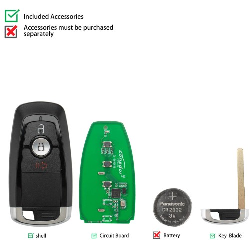 LONSDOR FO30 Series Smart Key FO30-03 Low Frequency 3 Buttons for Ford 315/433 MHz