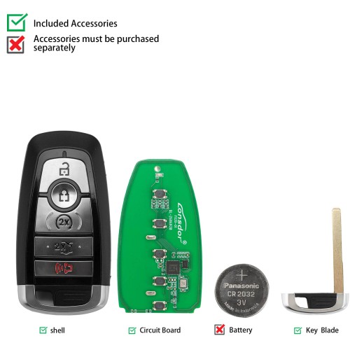 LONSDOR FO30 Series Smart Key FO30-02 5 Buttons for Ford Low Frequency 315/433 MHz