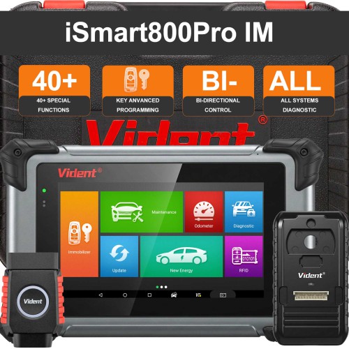 VIDENT iSmart800Pro IM Supports Advanced IMMO & Key Programming, All Systems Diagnosis, 40+ Maintenance Service