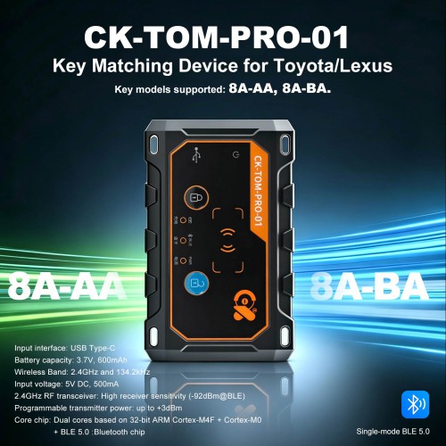 CK-TOM-PRO-01 Key Matching Device for Toyota/Lexus, Supports 8A-AA, 8A-BA, Read/Write Key Data, Match the Vehicle