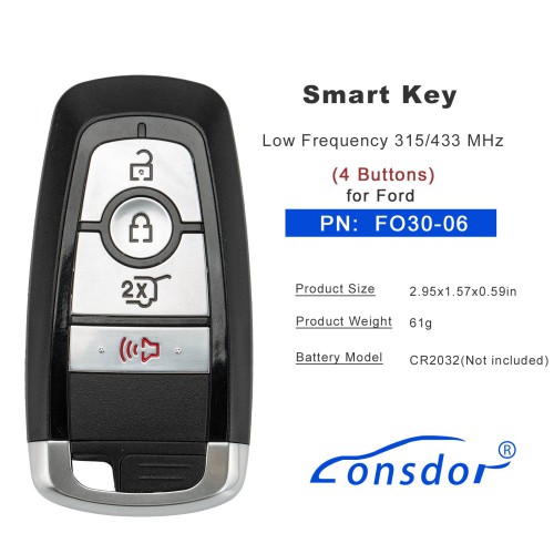 LONSDOR FO30 Series FO30-06 Low Frequency 315/433 MHz 4 Buttons