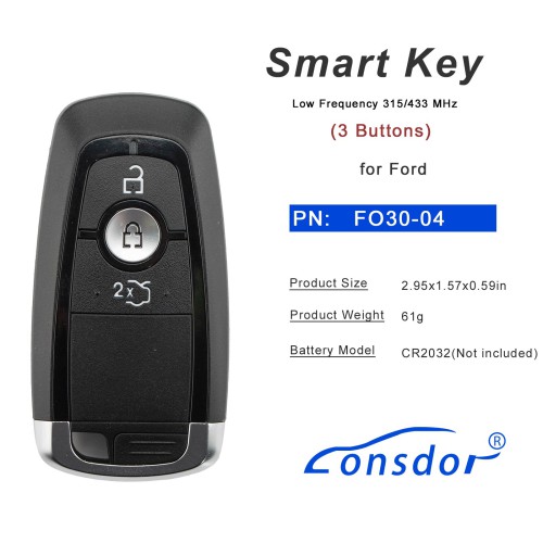 LONSDOR FO30 Series FO30-04 Low Frequency 315/433 MHz 3 Buttons