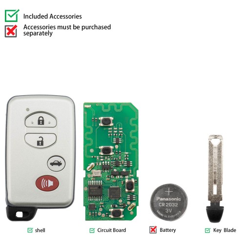 KEYDIY TIB03-4(silver gray) Smart Key 4 Buttons