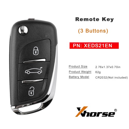 [5Pcs/Lot] XHORSE XEDS21EN DS Style Super Remote Key 3 Buttons Second Generation