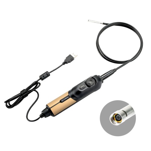 THINKCAR USB Endoscope TES102 with 5.5mm IP67 Tip & 6-Adjustable LED Lights 1280*720 Definition, Works with THINKSCAN 689BT/MUCAR 892BT/MUCAR VO8