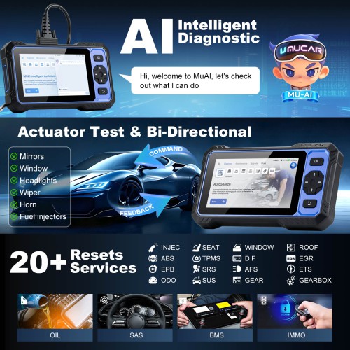 MUCAR 682 AI Intelligent Diagnostic Scanner OE-level Full System Diagnostics Supports CAN FD & FCA AutoAuth 20+ Reset Functions