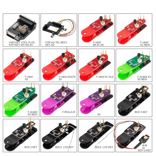 GODIAG BCP U KEY BDC2 BDC3 14 in 1 Adapter Kit for 5C/ 5D Encrypted Key Programming & Matching Supports KEY TOOL PLUS/IM608/KD-MAX/KD X4//KYDZ