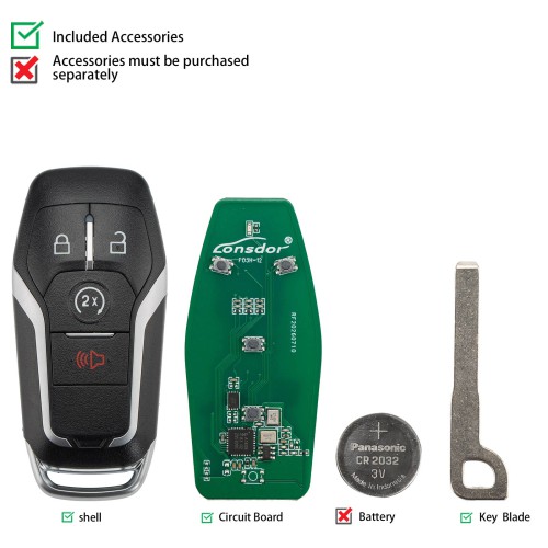 LONSDOR FO3H Series Smart Key FO3H-16 4 Buttons for Ford Supports ID46 ID49 High Frequency 902/868MHZ