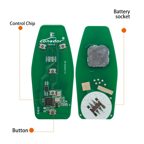 LONSDOR FO3H Series Smart Key FO3H-17 for Ford 5 Buttons Supports ID46 ID49 High Frequency 902/868MHZ