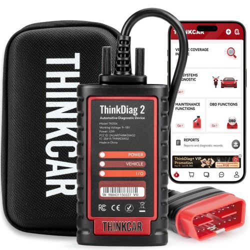 [UK/EU Ship] THINKCAR ThinkDiag 2 ALL software Full System Diagnostic tool Support CAN FD ECU Coding Active Test 16 Reset OBD2 Scanner