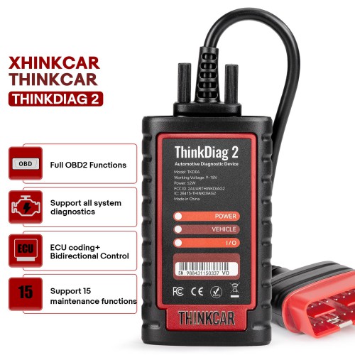[UK/EU Ship] THINKCAR ThinkDiag 2 ALL software Full System Diagnostic tool Support CAN FD ECU Coding Active Test 16 Reset OBD2 Scanner