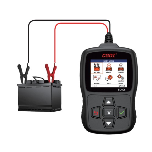 CGDI BD006 Car Battery Tester Supports Testing Vehicle's Starting Battery, Cranking Test, Charging Test, Battery Test, SOH, SOC