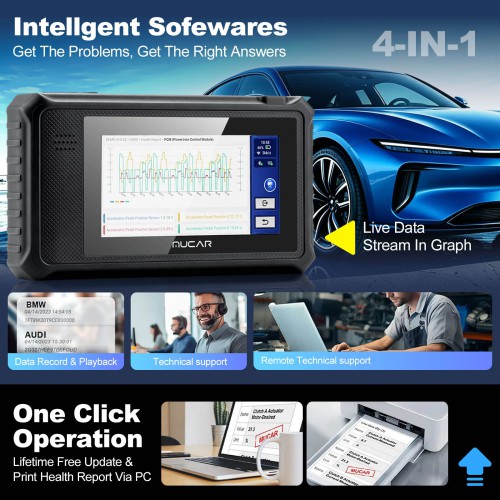 MUCAR VO6 OBD2 Scanner Full System Full OBD2 Diagnostics Supports 28+ Maintenance Functions