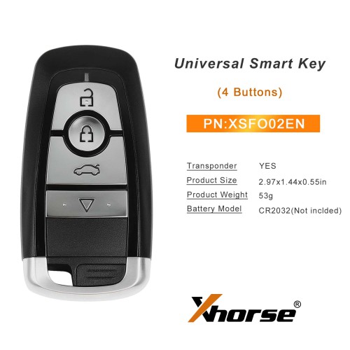 1Pc Xhorse XSFO02EN XM38 Series Universal Smart Key