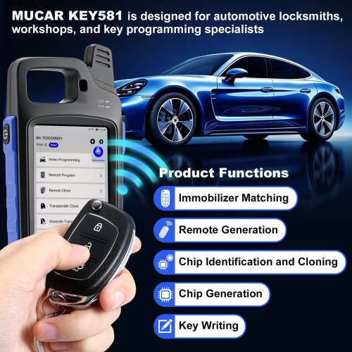 MUCAR KEY581 Key Programmer ALL-IN-ONE Professional Key Programming & OBDⅡ Diagnostic Tool