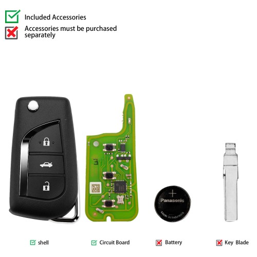 [5Pcs/Lot] XHROSE XETO00EN FENG.T Style Super Remote Key Foldable 3 Buttons