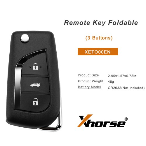 [5Pcs/Lot] XHROSE XETO00EN FENG.T Style Super Remote Key Foldable 3 Buttons