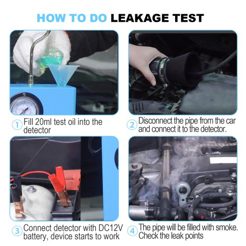 [UK Ship] VXSCAN V4 Automotive Smoke Leak Detector Vacuum Smoke Machine Leak Detector Diagnostic Tester