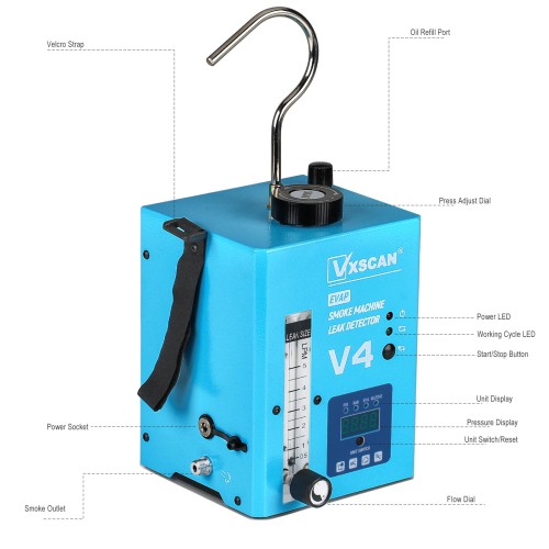[UK Ship] VXSCAN V4 Automotive Smoke Leak Detector Vacuum Smoke Machine Leak Detector Diagnostic Tester