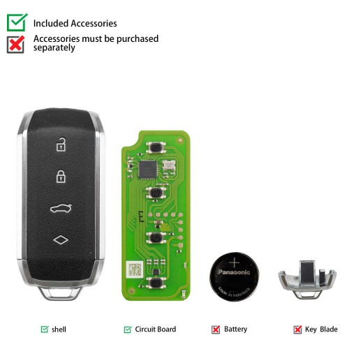 [5Pcs/Lot] XHORSE XSMS01EN MS.RT Leather-Grain XM38 Smart Key 4 Buttons